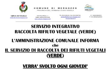 Avviso raccolta verde
