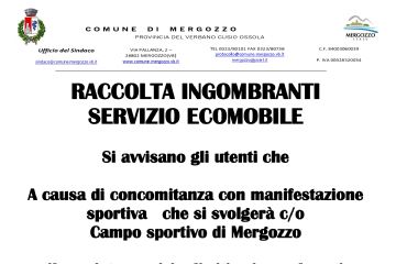  Raccolta ingombranti 9 maggio 2026 