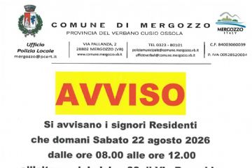 Avviso modifica viabilità Via Bracchio Sabato 22 agosto