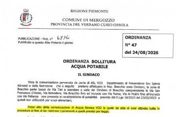 Ordinanza bollitura acqua  fraz. Bracchio parte bassa